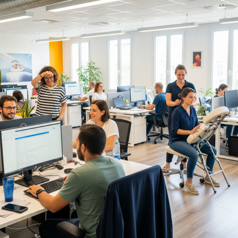 Bien être entreprise dans le Var, massage en open space.